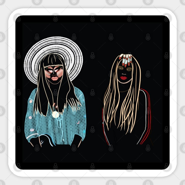 Katya Zamolodchikova and Trixie Mattel Line Art Sticker by SturgesC